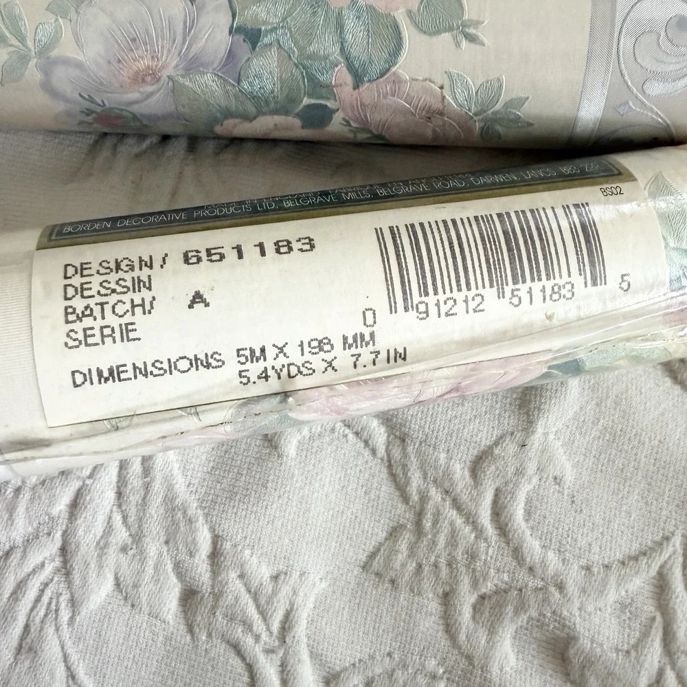 Vtg Lot 2 Shand Kydd Floral Wallpaper Border Cottagecore 651183 80s Grandma NOS